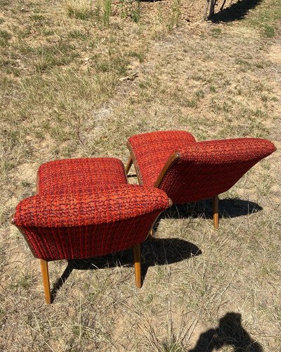Jens Risom Poltrona Lounge Chair Anni '40 '50 Rosso Boucle Vostra Knoll – Poltrone (photo 7 of 38)