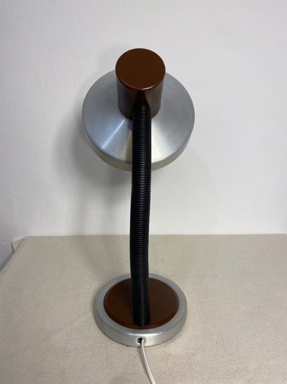 Lampe de bureau réglable Vintage Lebane FS 731, Yougoslavie années 1970, Aluminium, Marron (photo 5 sur 12)
