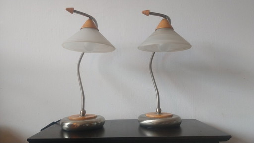 2 lampes de table Augostinelli massives Vintage 1990