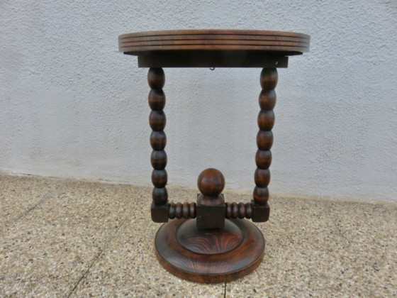 Image 1 of J. Arneguy, signé, rare ancien guéridon du Pays Basque, art déco, années 30