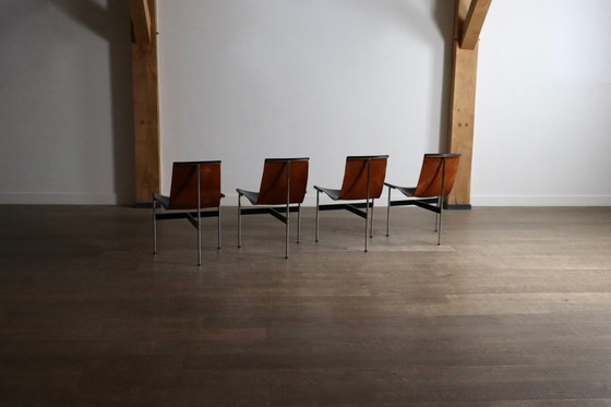 Image 1 of T-stoelen van Katavolos, Kelley en Littell voor ICF de Padova, Italië, 1952. Set van 4.