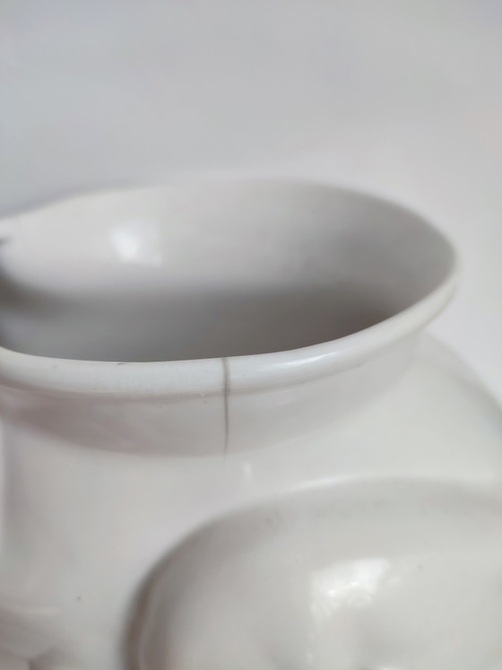 Pot de fleurs vintage en céramique blanche avec un chien kitsch – Cache pots, Ceramic (photo 7 of 8)