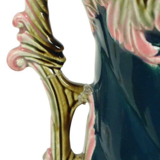 Image 1 of Antieke Blauwe Art Nouveau Vaas Rococo Stijl