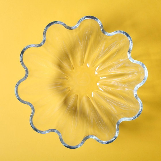 Image 1 of Villeroy and Boch Large Crystal Salad Bowl: Scalloped Neptun Design, 2000s