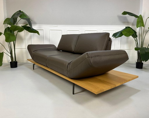 Rolf Benz Aura Nappa Leather Brown Designer Sofa Exhibition Piece