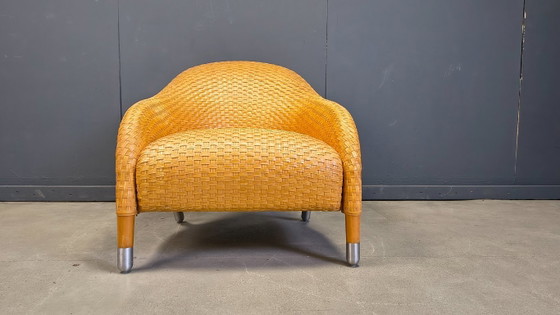 Image 1 of Sillón Antonio Citterio de cuero trenzado, años 80