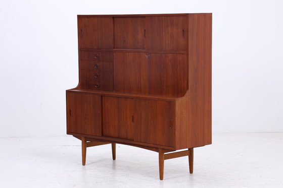 Image 1 of Vintage Teak Armoire à étagères | Mid Century Armoire Highboard | 60's Bar Armoire en bois de rangement '=)-=%.