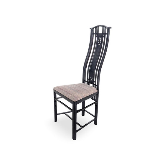 Image 1 of Conjunto original de 3 sillas Giorgetti Umberto Asnago, negras, Italia