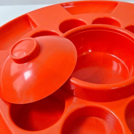 Image 1 of Grote vintage oranje plastic dienblad uit de jaren 70, Bismuth Creations Parijs jaren 70