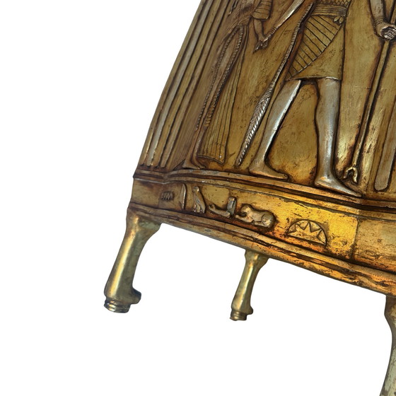 Image 1 of Handmade - Egyptian Pharaoh chair - Replica of King Tut’s Throne - FULL SIZE, Actual chair - Toscana Design - Gold leaf