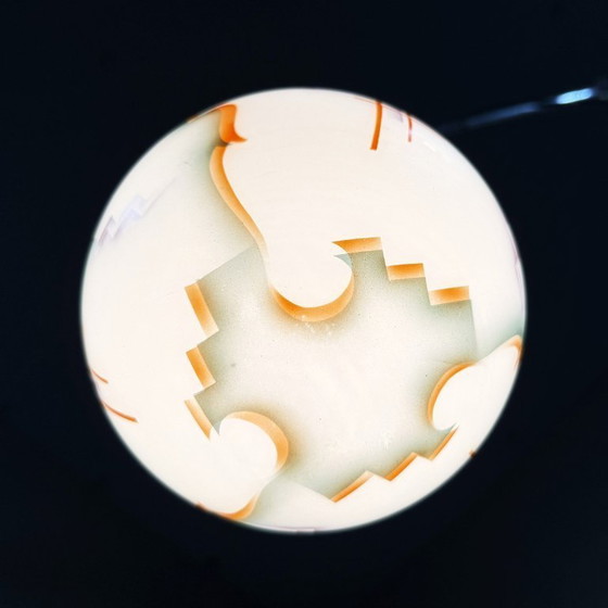 Image 1 of Art-Deco-Pendelleuchte aus Buntglas