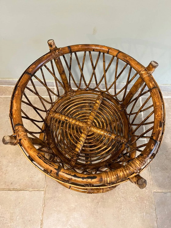 Mesa redonda de ratán – Mesas de centro, Wicker, Rattan, Vintage (photo 12 of 15)