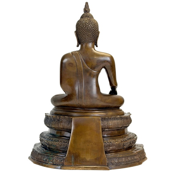 Buda tailandés de bronce Luang Phor sobre base ornamentada – 44,5 cm – Esculturas, Bronze (photo 6 of 11)