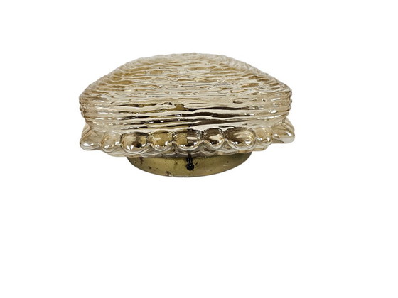 Image 1 of Glashütte Limburg - Amber  - plafondlamp - glas - metaal - 70's