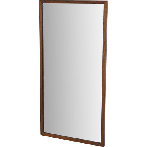 Vintage rosewood mirror by Glas and Trä, Sweden 1960