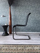 Set van 4 Tecta D20 sledestoelen - zwart wicker & parelchroom