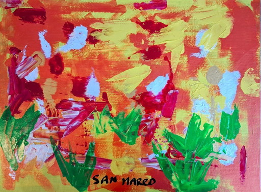 Enzo SAN MARCO - Strange Meadow - Artist's painting