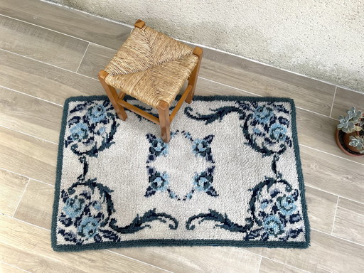 Tapis Bohème Pure Laine Bleu – 125x78cm