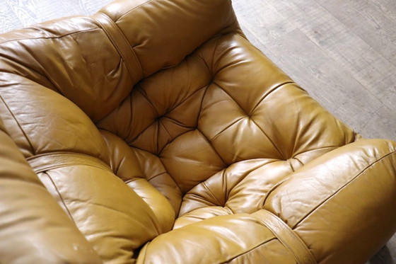 Image 1 of Percival Lafer MP-81 lounge chair in Yellow leather, Brazil 1970s