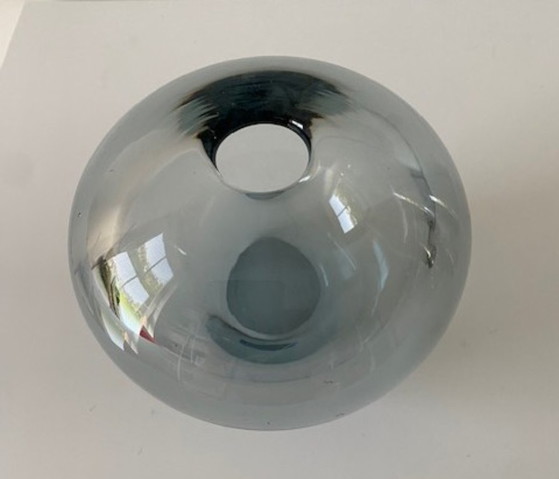 Holmegaard Denmark Per Lutken 1962 Rare Beautiful Blue Vase "Rondo" – Glass (photo 3 of 6)