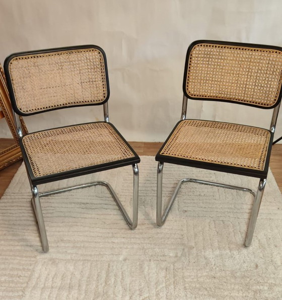 Sedia Cesca B32 Nera di Marcel Breuer, Italia – Sedie da pranzo, Rattan, Wood, Vintage (photo 3 of 15)