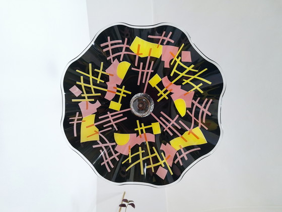 Image 1 of Vintage zwarte hanglamp, Memphis Design verstelbare plafondlamp