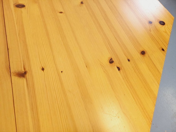 Image 1 of Tavolo da pranzo ottagonale in pino vintage anni '80 con prolunga