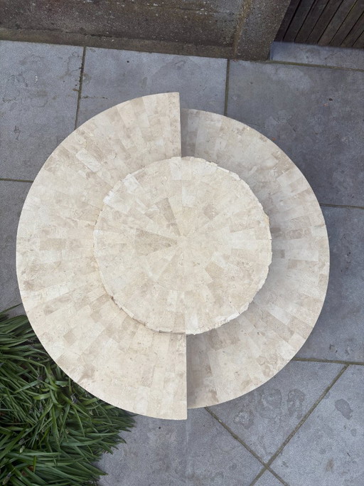 Vintage Mactan stenen salontafel door Magnussen Ponte, jaren 1980