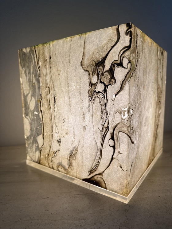 Image 1 of Mid-Century Design Lucite Cube Table Lamp, 1970’s