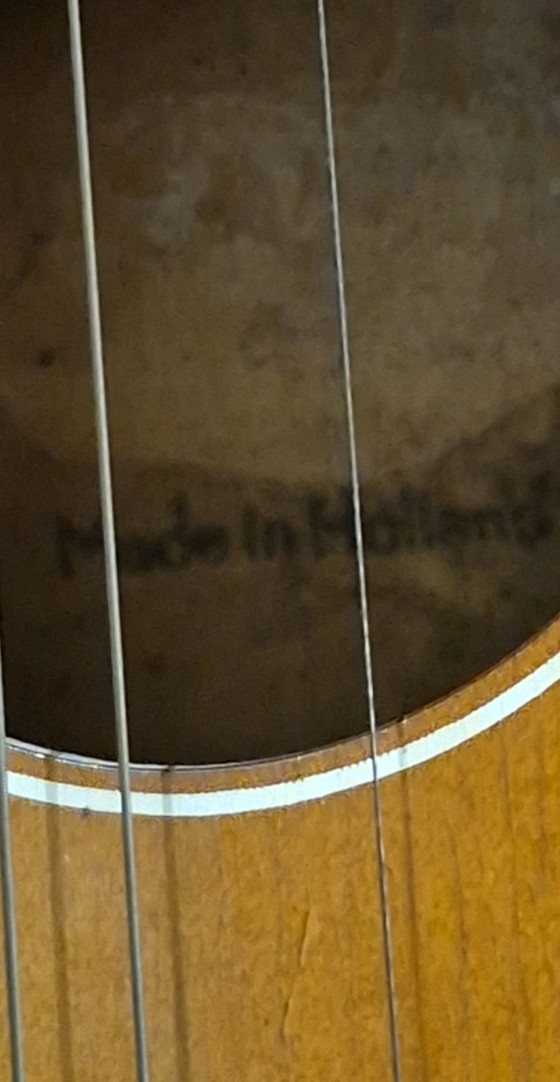 Chitarra acustica vintage Egmond, Oggetti decorativi, Metallo, Legno, Nero (foto 3 di 6)