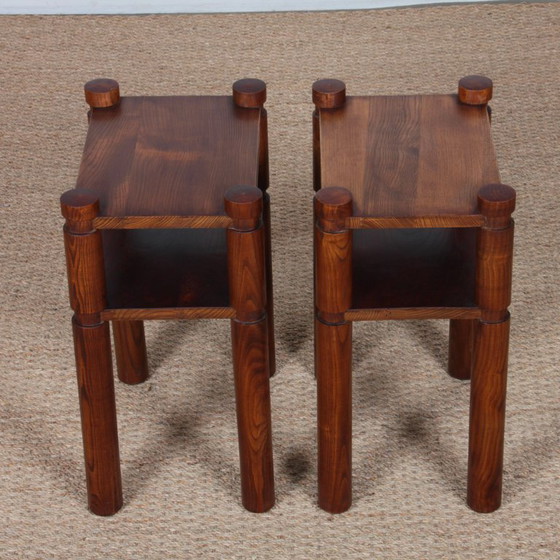 Image 1 of Pair of solid elm bedside/end tables, 1950-60