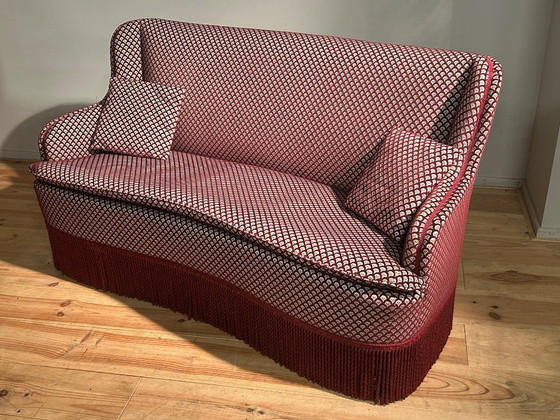 Schitterend Vintage Bankje Eerste Helft 20ste Eeuw – 2 zitsbanken, Textile (photo 2 of 13)