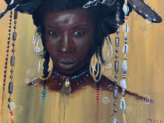 Donna africana di Cathy Savels – Dipinti e disegni, Wood, Canvas (photo 3 of 5)