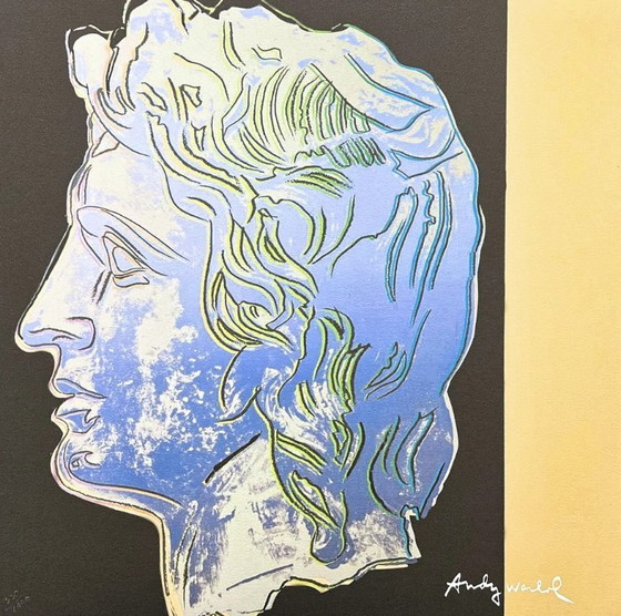 Image 1 of 1986 Carnegie Museum of Art After Andy Warhol "Alexander the Great Blue With Beige" Lithograph