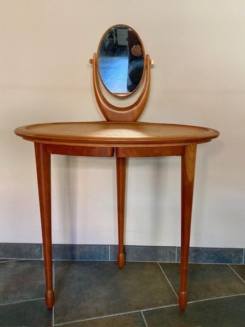 Coiffeuse avec miroir et 2 tiroirs