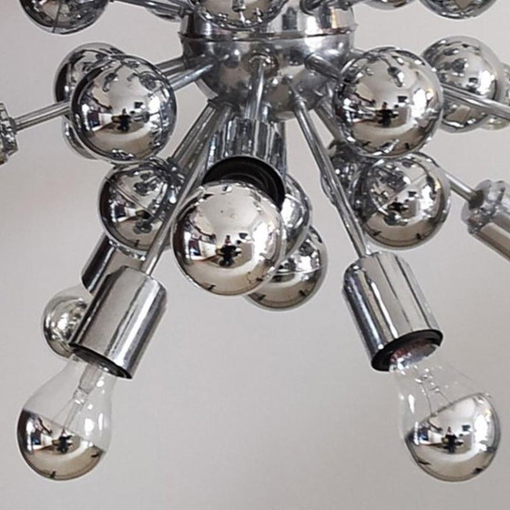 Image 1 of 1970s Astonishing Chandelier Sputnik by Goffredo Reggiani in Chrome. Made in Italy
