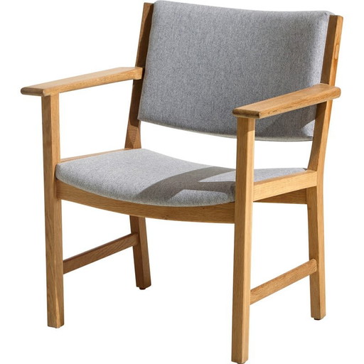 MK9063 Poltrona vintage in legno di quercia disegnata da Hans J. Wegner per Getama, anni '60