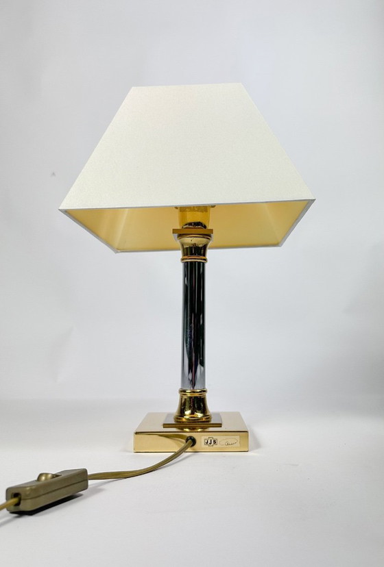 Lampada da tavolo vintage Le Dauphin, Lampade da tavolo, Tessile, Cromo, Crema (foto 3 di 9)