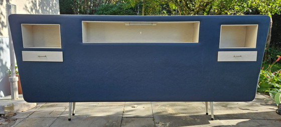 Vintage alert! Midcentury Space Age headboard with 70s Auping bed frame, Bedroom accessories, Metal, Wood (photo 14 of 48)