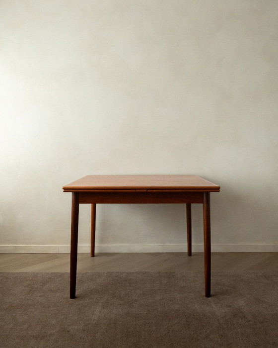 Image 1 of Danish Modern Teak Extendable Dining Table Model 24 by Ansager Møbler, 1960s