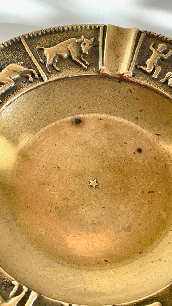 Image 1 of Posacenere vintage in bronzo con segno zodiacale