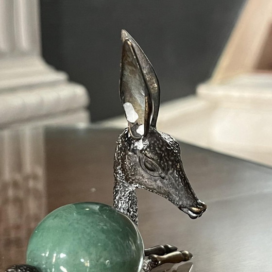 Sculptures d'un faon en bronze argenté et quartz, années 1960 – Arte, Metal, Hollywood Regency (photo 5 of 10)
