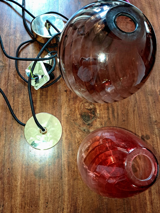 Image 1 of Lampade a sospensione in vetro dai colori caldi