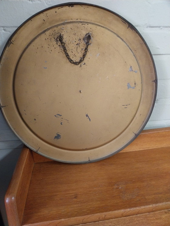 Image 1 of 1 x convex spiegel in scheepsraam motief messing rand 1960's 40cm 