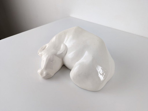  Escultura Animal Búfalo de Agua en Reposo de Elena Laverón