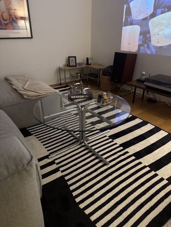 Image 1 of Tavolo cromato Giotto Stoppino Style Glas 1970