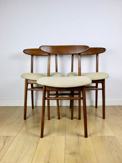 Hałas vintage chairs beige boucle - set of 3