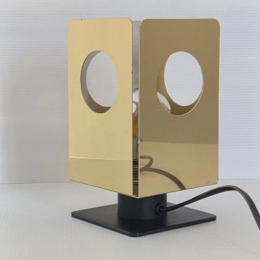 Vintage tafellamp uit de jaren 60 van verguld metaal, jaren 60 Space Age, jaren 60