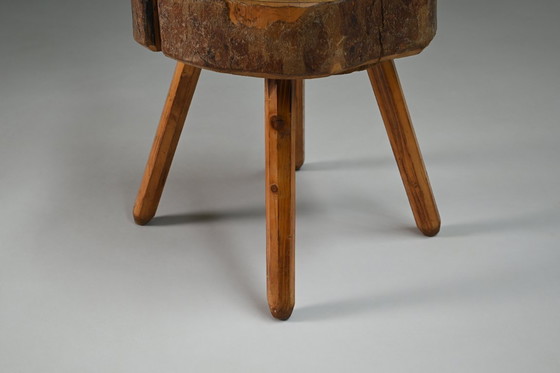 Image 1 of Set brutalist tree trunk chairs, 1970s France. 