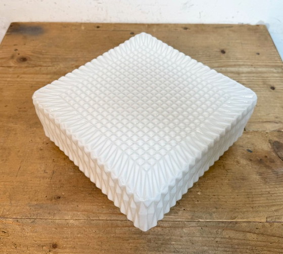 Image 1 of Vintage Wall Or Ceiling Light with Milk Glass, 1970s